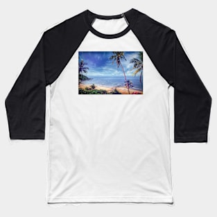 Dreamy Beach & Palm Trees Baseball T-Shirt